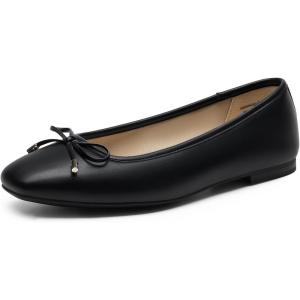image:imageDREAM PAIRS Womens Flats Square Toe Ballet Flats Comfortable Casual Ballerina Flat Dress Shoes with Bow Suitable for Dressy Business Casual Work OfficeBlack