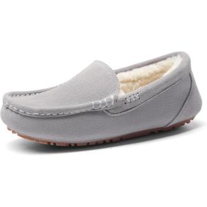 image:imageDREAM PAIRS Womens Fuzzy House Slippers Cozy Faux Fur Micro Suede Moccasins Slip on Loafer Shoes for Indoor and OutdoorLight Grey