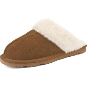 image:imageDREAM PAIRS Womens House Slippers Indoor Fuzzy Fluffy Furry Cozy Home Bedroom Comfy Winter Cute Warm Outdoor Shoes FuzzyEasyChesnut