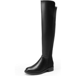 image:imageDREAM PAIRS Womens Knee High Boots Platform Chunky Heel Thigh High Fashion Over The Knee Boots SDOB2407WBlackpu
