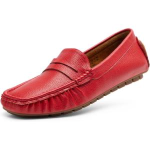 image:imageDREAM PAIRS Womens Loafers Penny Loafer Slip on Casual Dressy Comfortable Business Work Office Moccasins Driving Loafer ShoesRed