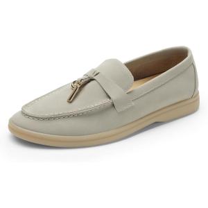 image:imageDREAM PAIRS Womens Loafers Suede Loafer Slipon Comfortable Casual Dressy Business Work Shoes with Arch SupportLight Grey