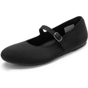image:imageDREAM PAIRS Womens Mary Jane Ballet Flat Shoes Dressy Foldable Knit Flats with Arch Support Comfortable for Casual Work OfficeBlack