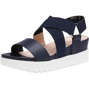 image:imageDREAM PAIRS Womens Open Toe Ankle Strap Platform Wedge SandalsNavy