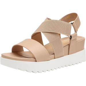 image:imageDREAM PAIRS Womens Open Toe Ankle Strap Platform Wedge SandalsNude