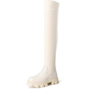 image:imageDREAM PAIRS Womens Over the Knee Platform BootsBeige
