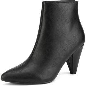 image:imageDREAM PAIRS Womens Pointed Toe Ankle Boots High Heel Booties Fashion Zipper Dress BootsBlackPu