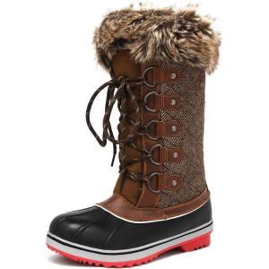 image:imageDREAM PAIRS Womens River1 Mid Calf Waterproof Winter Snow BootsBrown
