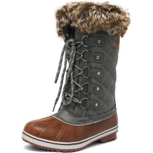 image:imageDREAM PAIRS Womens River1 Mid Calf Waterproof Winter Snow BootsTan Khaki