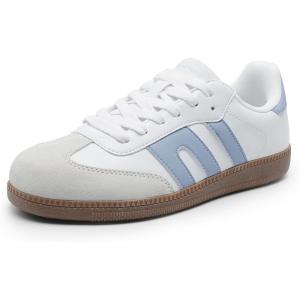 image:imageDREAM PAIRS Womens Tennis Sneakers Walking Flat LowTop Casual LaceUp Comfortable Nia Fashion Sneakers ShoesWhite Blue