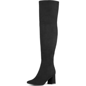 image:imageDREAM PAIRS Womens Thigh High Over the Knee Fashion Chunky Heel Long BootsBlackSuede