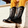 image:imageDREAM PAIRS Boys Cowboy Boots Kids Classic Western Boots Square Toe Girls Cowgirl Boots for ToddlerLittle KidBig KidBlack