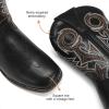 image:imageDREAM PAIRS Boys Cowboy Boots Kids Classic Western Boots Square Toe Girls Cowgirl Boots for ToddlerLittle KidBig KidBlack