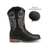 image:imageDREAM PAIRS Boys Cowboy Boots Kids Classic Western Boots Square Toe Girls Cowgirl Boots for ToddlerLittle KidBig KidBlack
