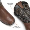 image:imageDREAM PAIRS Boys Cowboy Boots Kids Classic Western Boots Square Toe Girls Cowgirl Boots for ToddlerLittle KidBig KidBlackBrown