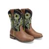image:imageDREAM PAIRS Boys Cowboy Boots Kids Classic Western Boots Square Toe Girls Cowgirl Boots for ToddlerLittle KidBig KidBlackTan