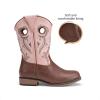 image:imageDREAM PAIRS Boys Cowboy Boots Kids Classic Western Boots Square Toe Girls Cowgirl Boots for ToddlerLittle KidBig KidPink