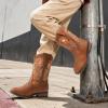 image:imageDREAM PAIRS Boys Cowboy Boots Kids Classic Western Boots Square Toe Girls Cowgirl Boots for ToddlerLittle KidBig KidTan