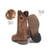 image:imageDREAM PAIRS Boys Cowboy Boots Kids Classic Western Boots Square Toe Girls Cowgirl Boots for ToddlerLittle KidBig KidTan