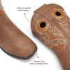 image:imageDREAM PAIRS Boys Cowboy Boots Kids Classic Western Boots Square Toe Girls Cowgirl Boots for ToddlerLittle KidBig KidTan