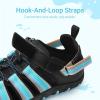image:imageDREAM PAIRS Boys Girls Outdoor Athletic Sport Sandals Summer Hiking Beach Casual Closed Toe Rainbow Multicolor for ToddlerLittleBig KidsBlackBlue