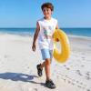 image:imageDREAM PAIRS Boys Girls Outdoor Athletic Sport Sandals Summer Hiking Beach Casual Closed Toe Rainbow Multicolor for ToddlerLittleBig KidsDark BlueCamo