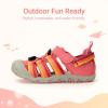 image:imageDREAM PAIRS Boys Girls Outdoor Athletic Sport Sandals Summer Hiking Beach Casual Closed Toe Rainbow Multicolor for ToddlerLittleBig KidsRedRainbow