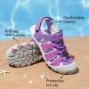 image:imageDREAM PAIRS Boys Girls Summer Outdoor Athletic Sport Sandals Hiking Beach Casual Closed Toe Adjustable Multicolor for ToddlerLittleBig KidsAll Purple