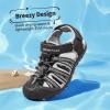 image:imageDREAM PAIRS Boys Girls Summer Outdoor Athletic Sport Sandals Hiking Beach Casual Closed Toe Adjustable Multicolor for ToddlerLittleBig KidsBlackGrey