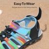 image:imageDREAM PAIRS Boys Girls Summer Outdoor Athletic Sport Sandals Hiking Beach Casual Closed Toe Adjustable Multicolor for ToddlerLittleBig KidsBlueBlack