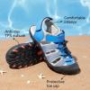image:imageDREAM PAIRS Boys Girls Summer Outdoor Athletic Sport Sandals Hiking Beach Casual Closed Toe Adjustable Multicolor for ToddlerLittleBig KidsBlueGreyRed