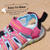 image:imageDREAM PAIRS Boys Girls Summer Outdoor Athletic Sport Sandals Hiking Beach Casual Closed Toe Adjustable Multicolor for ToddlerLittleBig KidsFuchsiaCyanNeonGreen