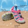 image:imageDREAM PAIRS Boys Girls Summer Outdoor Athletic Sport Sandals Hiking Beach Casual Closed Toe Adjustable Multicolor for ToddlerLittleBig KidsFuchsiaCyanNeonGreen