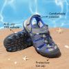 image:imageDREAM PAIRS Boys Girls Summer Outdoor Athletic Sport Sandals Hiking Beach Casual Closed Toe Adjustable Multicolor for ToddlerLittleBig KidsGreyRoyal