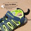 image:imageDREAM PAIRS Boys Girls Summer Outdoor Athletic Sport Sandals Hiking Beach Casual Closed Toe Adjustable Multicolor for ToddlerLittleBig KidsNavyNeonGreen