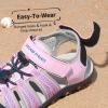 image:imageDREAM PAIRS Boys Girls Summer Outdoor Athletic Sport Sandals Hiking Beach Casual Closed Toe Adjustable Multicolor for ToddlerLittleBig KidsPinkGreyBlue