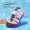 image:imageDREAM PAIRS Boys Girls Summer Outdoor Athletic Sport Sandals Hiking Beach Casual Closed Toe Adjustable Multicolor for ToddlerLittleBig KidsPinkGreyBlue