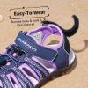 image:imageDREAM PAIRS Boys Girls Summer Outdoor Athletic Sport Sandals Hiking Beach Casual Closed Toe Adjustable Multicolor for ToddlerLittleBig KidsPurple