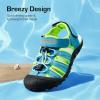 image:imageDREAM PAIRS Boys Girls Summer Outdoor Athletic Sport Sandals Hiking Beach Casual Closed Toe Adjustable Multicolor for ToddlerLittleBig KidsRainbowBlue
