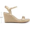 image:imageDREAM PAIRS Espadrilles Wedge Sandals for Women Womens Open Toe Summer Dressy Sandals with Adjustable Ankle Strap and Soft FootbedGold
