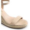 image:imageDREAM PAIRS Espadrilles Wedge Sandals for Women Womens Open Toe Summer Dressy Sandals with Adjustable Ankle Strap and Soft FootbedNude