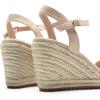 image:imageDREAM PAIRS Espadrilles Wedge Sandals for Women Womens Open Toe Summer Dressy Sandals with Adjustable Ankle Strap and Soft FootbedNude