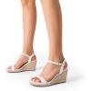 image:imageDREAM PAIRS Espadrilles Wedge Sandals for Women Womens Open Toe Summer Dressy Sandals with Adjustable Ankle Strap and Soft FootbedWhite