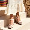 image:imageDREAM PAIRS Espadrilles Wedge Sandals for Women Womens Open Toe Summer Dressy Sandals with Adjustable Ankle Strap and Soft FootbedWhite