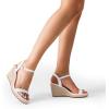 image:imageDREAM PAIRS Espadrilles Wedge Sandals for Women Womens Open Toe Summer Dressy Sandals with Adjustable Ankle Strap and Soft FootbedWhite