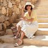 image:imageDREAM PAIRS Espadrilles Wedge Sandals for Women Womens Open Toe Summer Dressy Sandals with Adjustable Ankle Strap and Soft FootbedWhite