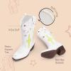 image:imageDREAM PAIRS Girls Cowboy Boots Cowgirl Mid Calf Western Boots with Low Heel Square Toe for Little KidBig KidWhite