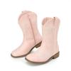 image:imageDREAM PAIRS Girls Cowboy Boots Floral Embroidered Classic Western Cowgirl Boots Square Toe Mid Calf Side Zipper Horsing Party ToddlerLittleBig KidsPink