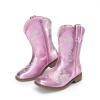 image:imageDREAM PAIRS Girls Cowboy Boots Floral Embroidered Classic Western Cowgirl Boots Square Toe Mid Calf Side Zipper Horsing Party ToddlerLittleBig KidsPurple