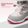 image:imageDREAM PAIRS Girls Toddler Snow Boots Slip Resistant Faux Fur Lined Mid Calf Little Kids Winter ShoesGrayWhite